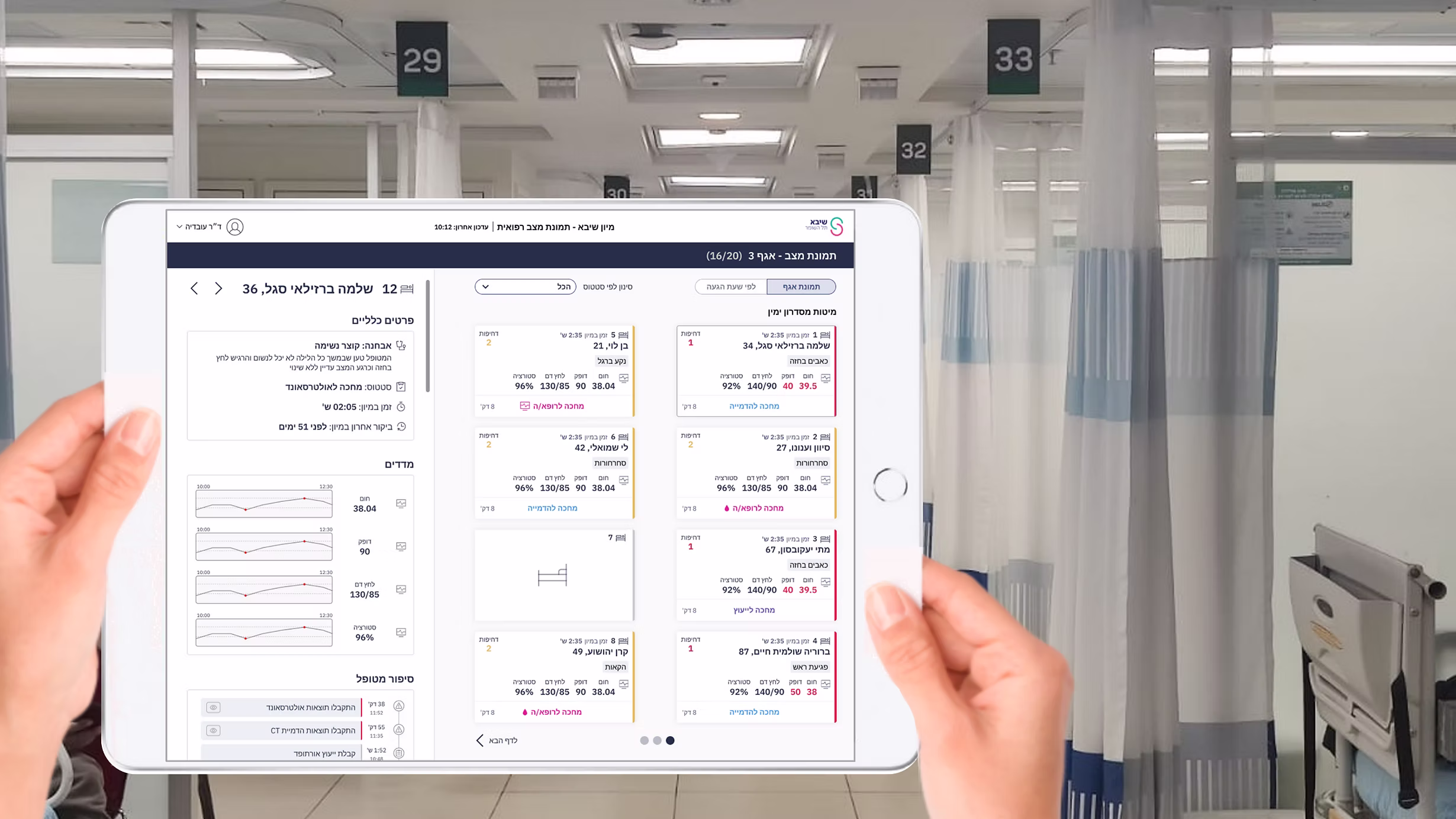 Tablet interface for ER patient rounds